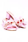 Shop_Foot Fuel_Pink Feathers Boho Embellished Block Heels _at_Aza_Fashions