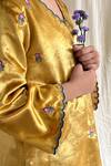 Shop_Boteh_Yellow Embroidered Kurta And Flared Pant Set For Girls_Online_at_Aza_Fashions