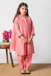 Buy_Boteh_Pink Chanderi Cotton Silk Embroidered Kurta Set _at_Aza_Fashions