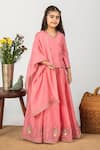 Buy_Boteh_Pink Embroidered Lehenga Set For Girls_at_Aza_Fashions