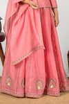 Shop_Boteh_Pink Embroidered Lehenga Set For Girls_Online_at_Aza_Fashions