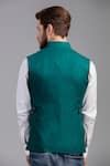 Shop_Seven_Green Linen Nehru Jacket _at_Aza_Fashions