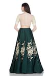 Shop_Salt And Spring_Green Chanderi Floral Motifs Round Embroidered Lehenga Set _at_Aza_Fashions