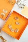 Buy_ZARIIN_Gold Plated Pearls Delicate Tales Jewellery Set Gift Box _at_Aza_Fashions