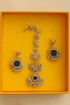 Buy_ZARIIN_Gold Plated Pearl Royal Enigma Jewellery Set Gift Box_at_Aza_Fashions