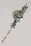 Shop_House Of D"Oro_Blue Beads And Shells Ferns Cluster Bracelet_at_Aza_Fashions
