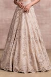 Buy_Tarun Tahiliani_White Georgette Embroidery Boat Draped Blouse And Lehenga Set_Online_at_Aza_Fashions