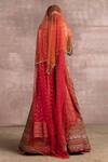 Shop_Tarun Tahiliani_Red Lehenga And Blouse  Veil Tulle Dupatta Organza Bridal Set_at_Aza_Fashions