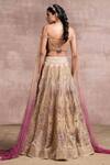 Shop_Tarun Tahiliani_Beige Draped Blouse And Lehenga Set_at_Aza_Fashions