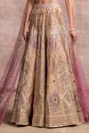 Buy_Tarun Tahiliani_Beige Draped Blouse And Lehenga Set_Online_at_Aza_Fashions