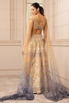 Shop_Tarun Tahiliani_Gold Gota Lazer Cut Embroidered Geometric Notched Cutwork Lehenga And Blouse Set _at_Aza_Fashions