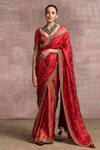 Buy_Tarun Tahiliani_Red Brocade Lehenga Saree Set_at_Aza_Fashions