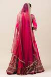 Shop_Tarun Tahiliani_Pink Lehenga And Blouse Raw Silk Dupatta Soft Net Embroidered Bridal Set_at_Aza_Fashions