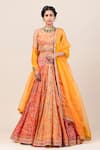 Buy_Tarun Tahiliani_Multi Color Organza Embroidery Round Bridal Lehenga Set _at_Aza_Fashions