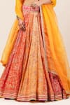 Buy_Tarun Tahiliani_Multi Color Organza Embroidery Round Bridal Lehenga Set _Online_at_Aza_Fashions