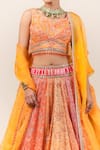 Shop_Tarun Tahiliani_Multi Color Organza Embroidery Round Bridal Lehenga Set _Online_at_Aza_Fashions