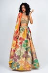 Buy_Taavare_Off White Tissue Organza And Embroidery Floral Sweetheart Lehenga Set _at_Aza_Fashions