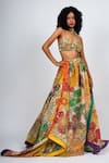 Taavare_Off White Tissue Organza And Embroidery Floral Sweetheart Lehenga Set _Online_at_Aza_Fashions