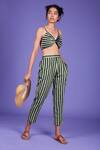 Shop_MATI_Green Cotton Striped Pant Set_at_Aza_Fashions