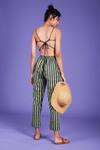 Buy_MATI_Green Cotton Striped Pant Set_at_Aza_Fashions