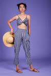 MATI_Purple Cotton Striped Pant Set_Online_at_Aza_Fashions