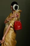 Shop_Tan & Loom_Red Bombay Nappa Leather Potli Bag _Online_at_Aza_Fashions