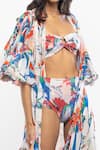 Buy_Mandira Wirk_White Chiffon And Lyrca Print Abstract Sweetheart Neck Bikini With Cover Up _Online_at_Aza_Fashions