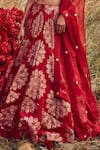 Shop_Bhumika Sharma_Red Organza And Embroidery Tara V Neck Lehenga Set_Online_at_Aza_Fashions