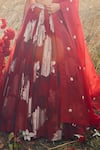 Bhumika Sharma_Red Organza And Embroidery Dahlia V Neck Lehenga Set _at_Aza_Fashions