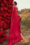 Shop_Bhumika Sharma_Pink Organza And Embroidery Bahaar Bow Pre-draped Saree With Blouse _at_Aza_Fashions