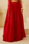 Shop_Bhumika Sharma_Red Georgette Embroidered Cape And Skirt Set _Online_at_Aza_Fashions