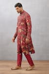 Buy_Torani_Red Cotton Silk Quilting Chintz Sanobar Ashfaq Printed Kurta Set  _Online_at_Aza_Fashions