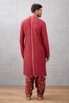 Shop_Torani_Red Kurta Viscose Raw , Salwar Cotton Gota, Sanobar Aadeel Work Set _at_Aza_Fashions