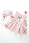 Buy_Bagichi_Pink Embroidered Dress For Girls_at_Aza_Fashions