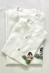 Bagichi_White Soft Linen Cotton Blend Embroidered Shirt  _Online_at_Aza_Fashions