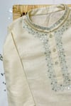 Shop_Bagichi_Beige Cotton Embroidery Kurta And Pant Set _at_Aza_Fashions