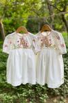Buy_Bagichi_White Hand Painted Dress For Girls_Online_at_Aza_Fashions