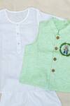 Bagichi_White Embroidered Bundi And Kurta Set For Boys_Online_at_Aza_Fashions