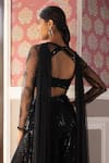 Buy_Basanti - Kapde Aur Koffee_Black Georgette Hand Embroidered Sequins Scoop Neck Blouse Sharara Set _Online_at_Aza_Fashions