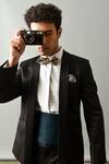 Buy_Agape_Black Suiting Fabric Shawl Lapel Tuxedo Set_Online_at_Aza_Fashions