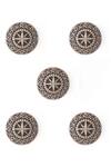 Shop_Cosa Nostraa_Gold Plated The Sun-star Buttons Set Of 5 _at_Aza_Fashions