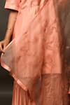 Buy_Jasmine Bains_Peach Twill Silk Scoop Neck Straight Kurta Gharara Set _Online_at_Aza_Fashions