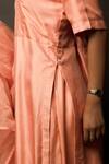 Jasmine Bains_Peach Twill Silk Scoop Neck Straight Kurta Gharara Set _Online_at_Aza_Fashions