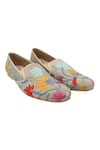 Buy_Veruschka by Payal Kothari_Beige Embroidered Floral Loafers _at_Aza_Fashions