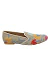 Veruschka by Payal Kothari_Beige Embroidered Floral Loafers _Online_at_Aza_Fashions