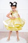 Buy Hoity Moppet Yellow Organza Pearls Ruffle Fit And Flare Dress at Aza Fashions Buy_Hoity Moppet_Yellow Organza Pearls Ruffle Fit And Flare Dress _at_Aza_Fashions