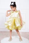 Shop Hoity Moppet Yellow Organza Pearls Ruffle Fit And Flare Dress at Aza Fashions Shop_Hoity Moppet_Yellow Organza Pearls Ruffle Fit And Flare Dress _at_Aza_Fashions