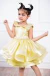 Hoity Moppet Yellow Organza Pearls Ruffle Fit And Flare Dress Online at Aza Fashions Hoity Moppet_Yellow Organza Pearls Ruffle Fit And Flare Dress _Online_at_Aza_Fashions