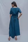 Shop_Bohame_Blue Tencel Draped Dress _at_Aza_Fashions