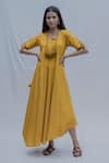 Buy Bohame Yellow Tencel Asymmetric Dress Online at Aza Fashions Buy_Bohame_Yellow Tencel Asymmetric Dress _Online_at_Aza_Fashions